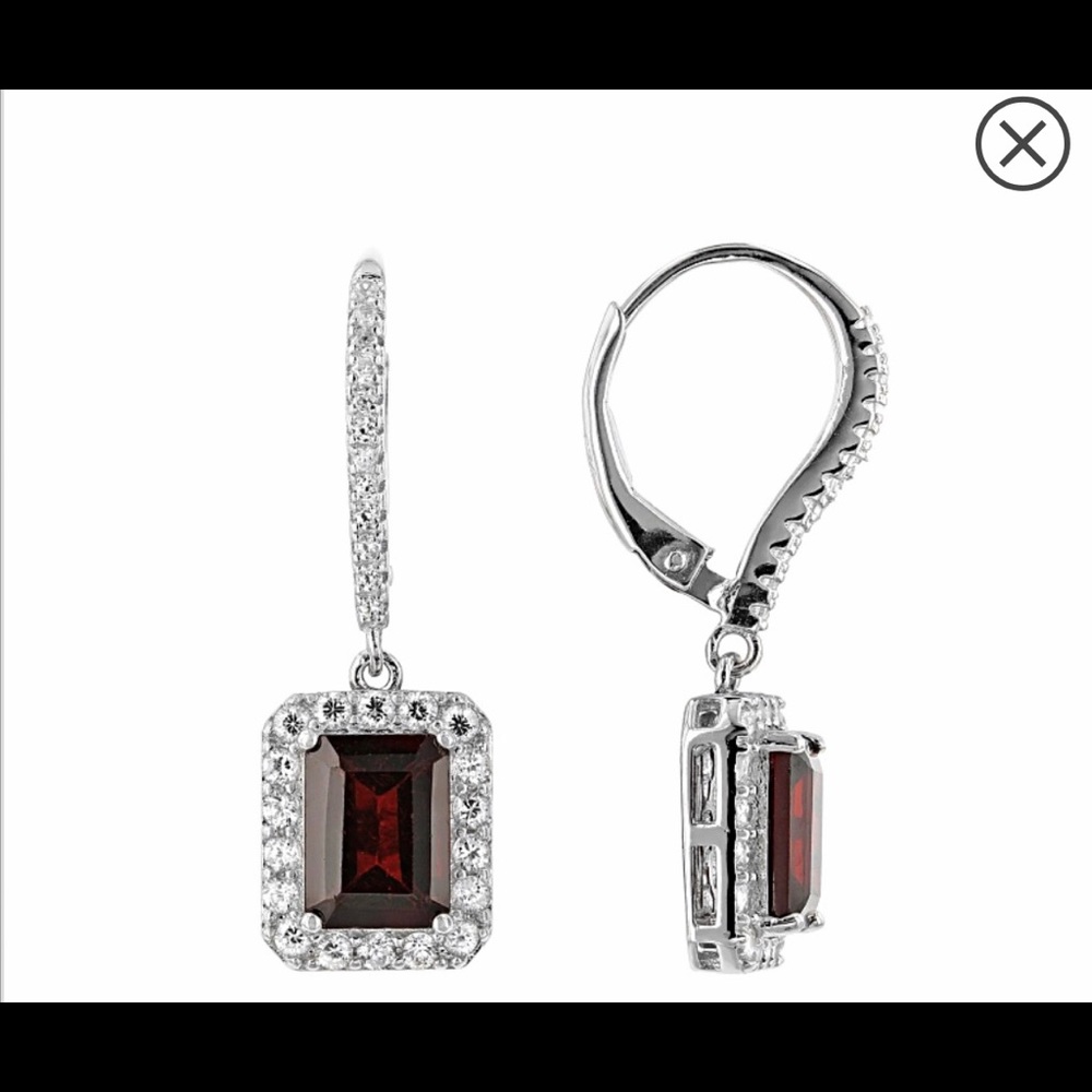 Red Garnet rhodium over sterling silver 4.29ctw